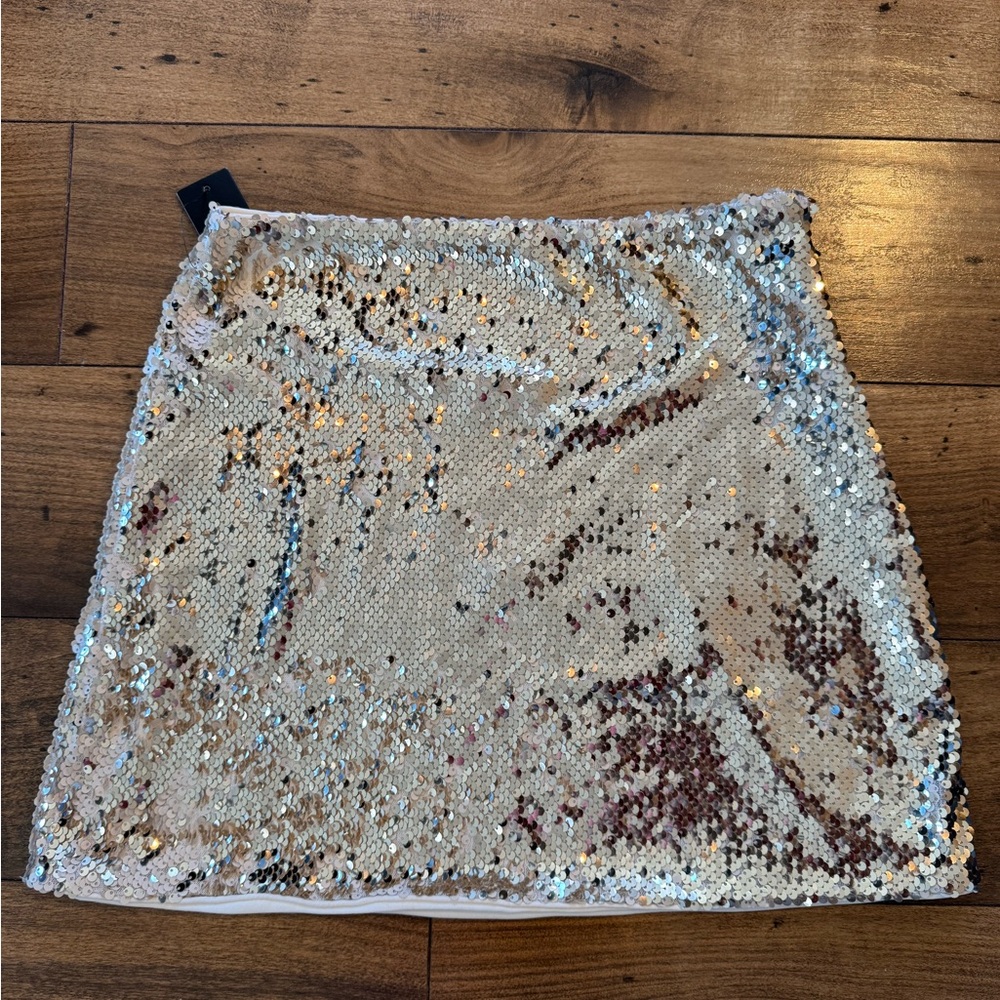 Sequin Mini Skirt - Gold and Silver